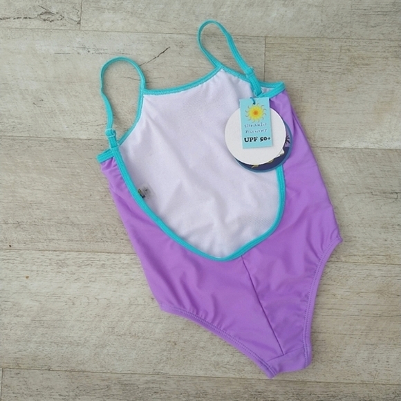 NWT Girls Flamingo UPF 50+ One Piece Swimsuit - Picture 2 of 5